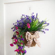 1 Bunch Of Artificial Silk Flowers, Polyester Wedding And Engagement Basket, Home And Office Garden Decoration, No Electricity Required, Perfect For Christmas, Thanksgiving, Valentine's Day