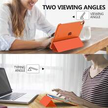 MoKo Case For IPad (A16) 11th Generation 11 Inch 2025, IPad 10th Generation 10.9 Inch 2025, Slim Stand Protective Cover With Hard PC Translucent Back Shell Cover, Support Touch ID, Navy Blue - trái cam - Xem 5