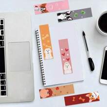 5 pièces/10 pièces/15 pièces/20 pièces/30 pièces Série de marque-pages de chien de dessin animé, matériel de papeterie DIY artistique simple, livraison aléatoire, différence de couleur par rapport à l'article physique, retour à l'école