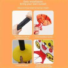 Set di canestro da basket regolabile mini per adolescenti - Comprende un pallone da basket, ottimo per gioco indoor/all'aperto e regalo di compleanno, colore blu