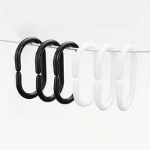 12/24pcs Shower Curtain Hooks, Shower Curtain Rings, C-Shape Plastic Shower Curtain Hooks, Stylish Bathroom AccessoriesChristmas Decor