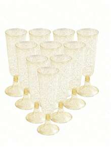 25 Stück 150ml/5oz Champagner Flöten, funkelnde Champagner Bar Becher, klare Sektgläser für Picknicks, Hochzeiten, Partys, Cocktail-Events und Outdoor-Feiern, elegant und einfach zu reinigen