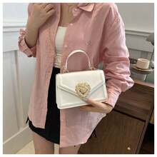 Simple Handbag, 2025 Spring And Summer New All-Matching Ins Chain Messenger Bag, Small Square Bag - White - View 1