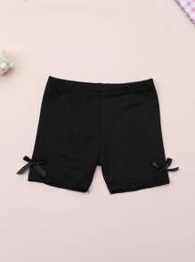 4 paia di pantaloncini e leggings da ragazza decorati con fiocchi carini, capi casual eleganti adatti per tutte le stagioni