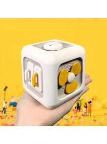6 Sided Cube Toy Busy Ball, Sensory Education Activity, Finger Training Toy, White, Made Of ABS Material, For Kids, Boys And Girls Birthday Gift