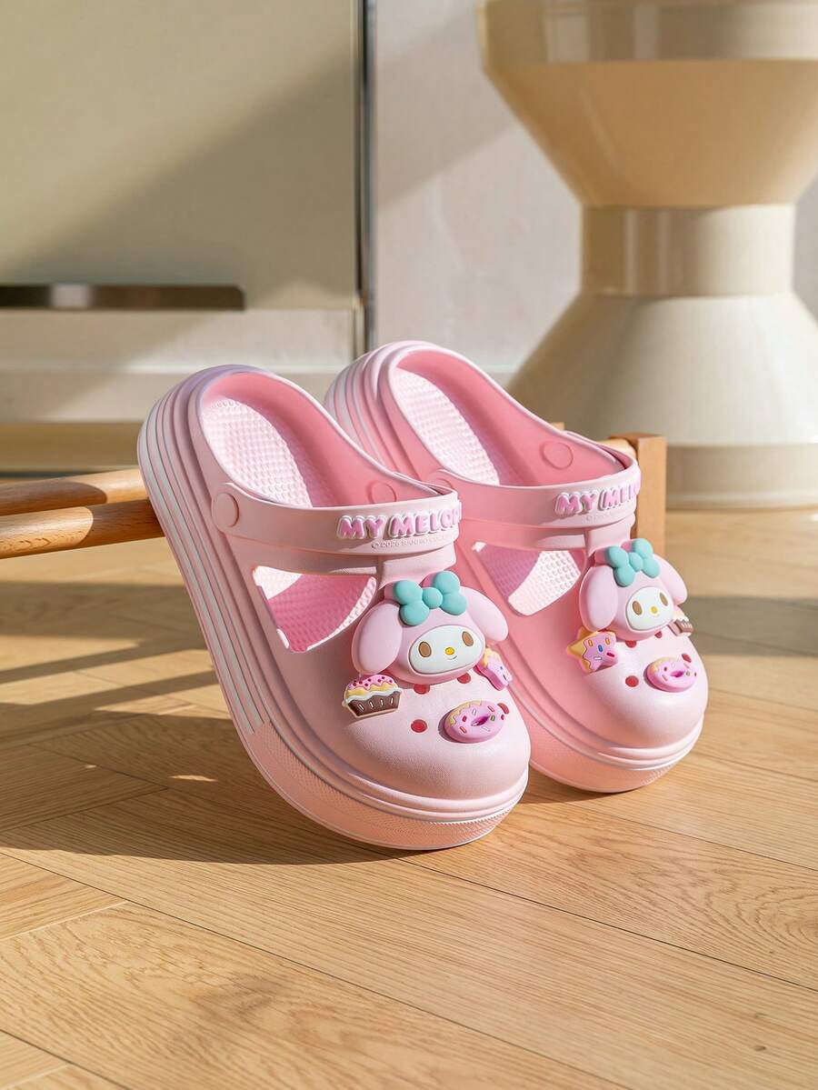 SANRIO Sandal EVA Unisex Berongga Motif Karakter, Sandal Selop Luar Ruangan untuk Dewasa dan Anak-anak - Berwarna merah muda - View 1