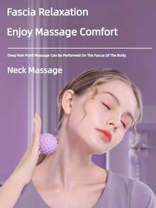 1个5厘米紫色带凸点瑜伽球，凸点设计增强按摩效果，同时锻炼和放松肌肉，采用加厚抗爆材料制成，经久耐用，适用于家庭健身、瑜伽训练、康复治疗，有助于塑造完美身材，使锻炼更高效、更舒适