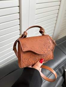 Mini Pattern Design Fashion Handbag & Small Bag - Brown - View 7