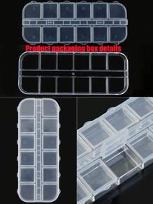 1Box Star, Moon, Heart, Triangle, Square Shaped Metallic Rivets, 3D Gold Punk Nail Art Decorations, 12 Grids Nail Sequins Charms Diy Nail Gems Nail Supplies Nails