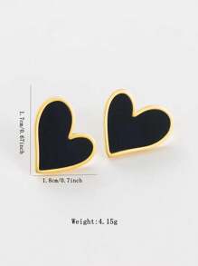 1 Set de joyería de acero inoxidable con diseño asimétrico de corazones romántico, adecuado para que las mujeres lo usen en el compromiso o como regalo