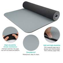 TPE Yoga Mat, Non-Slip, Fitness Exercise Mat With Strap, Professional Yoga Mat Suitable For Home, Pilates And Floor Workouts - Blue - View 4
