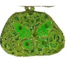 New Butterfly Handmade Diamond Evening Bag Party Rhinestones Handbag - Fruit Green - View 1