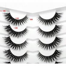False Eyelashes Faux Mink Lashes Cat-Eye Look 18MM Wispy Long 8D Volume Fake Eyelash Strips 7 Pairs Pack