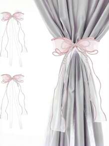 1 قطعة/ 2 قطعة حبل ربط وتنظيم ستائر المنزل، مشابك ستائر ذات زخارف عقدة الفراشة اللؤلؤ المزيف DIY لتثبيت واستنساب الستائر، مناسبة لديكور غرف المعيشة والمكاتب