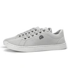 Men's Casual Sneakers With Soft Stitched Lightweight Straight Sole + Sophisticated Wallet - 灰色 - 查看 2