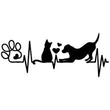 猫狗心跳车贴，爪印贴纸，动物爱好者趣味宠物贴纸，可爱猫狗爱好者车贴 - 均碼 - 查看 7
