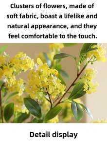 1 pieza de 30,71 pulgadas de rama de osmanto artificial, rama de osmanto amarilla falsa, tallo alto de seda, apropiada para decoración del hogar, sala de estar y mesa de comedor, bricolaje para boda, ramas de osmanto del patio, Día de San Valentín, como regalo, regalo de cumpleaños, regalo de graduación.