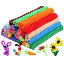 50/100/500 PCS Fluffy Chenille Stems For DIY Crafts 20 Vibrant Colors 12 Inch Fuzzy Pipe Cleaners Dense Twisted Yarn For Creative Art Projects Handmade Toys And Decorations