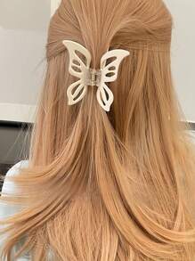 1 pezzo Fermaglio per capelli con design a farfalla, colore unito, carino e versatile. Elegante fermaglio per capelli a farfalla di nuovo stile cinese, fresco e insolito, decorazione vintage di lusso per Ognissanti. Ottimo regalo, fermagli per capelli estivi, pinze per capelli, morsetti per capelli, Molletta per capelli