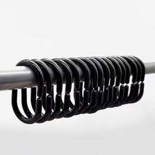 12/24pcs Shower Curtain Hooks, Shower Curtain Rings, C-Shape Plastic Shower Curtain Hooks, Stylish Bathroom AccessoriesChristmas Decor