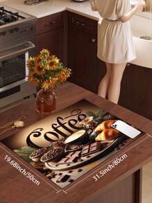 1pc Absorbent Drying Mat, Coffee Machine Mat, Handmade Coffee Pot Drainage Mat, Kitchen Countertop Dish Drying Mat, Breakfast Mat, Non-Slip Heat-Resistant Drainage Mat, Diatomite Drainage Mat, Conceals Stains, Super Drainage Mat, Easy To Clean Dish Rack Mat, Suitable For Kitchen, Dining Table, Cafe, Bar, Holiday, Party, Home Decor, Holiday Gift