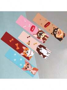 5 pièces/10 pièces/15 pièces/20 pièces/30 pièces Série de marque-pages de chien de dessin animé, matériel de papeterie DIY artistique simple, livraison aléatoire, différence de couleur par rapport à l'article physique, retour à l'école