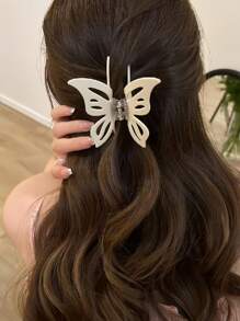 1 pezzo Fermaglio per capelli con design a farfalla, colore unito, carino e versatile. Elegante fermaglio per capelli a farfalla di nuovo stile cinese, fresco e insolito, decorazione vintage di lusso per Ognissanti. Ottimo regalo, fermagli per capelli estivi, pinze per capelli, morsetti per capelli, Molletta per capelli