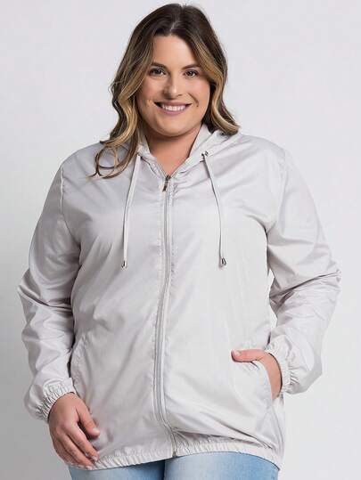 Jaqueta Corta Vento Plus Size Feminina G1 a G6 Leve Estilosa Confortável Dia a Dia Caminhada Esportes Inverno