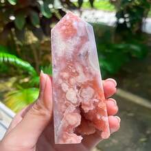 1 Pc Pink Amethyst Flower Quartz Crystal Rock Crystal Has Natural Cracks, Not Damage. 1pc Boho Style Pink Amethyst Flower Quartz Crystal Druzy Tower - The Only Elegant Home Decor Column, Sparkling Pink And Purple Swirls, Ideal Gifts For Christmas, Halloween, Halloween, Etc., Crystal Gifts For Parents, Home Decor Aesthetics, Crystal Decoration | Bollinger Style | Druzy Texture, Crystal Decoration