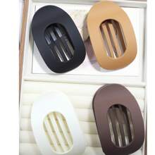 4pcs/1pc Flat Round Shape Hair Clips, Strong Duck Mouth Claw, Comfortable Curved Design Suitable For Yoga, Dates, Versatile