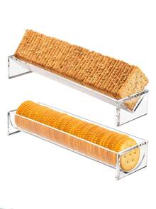 1/2/4pcs Clear Cracker Tray For Serving - Acrylic Serving Tray Holder, Clear Cracker Holder Buffet Risers Macaron Tower Stand, Party Cookie Stand Bar Cracker Dish, Catering Supplies, Serveware - Clear - View 6