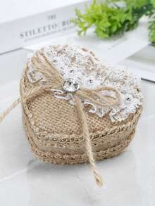 戒指盒求婚结婚情侣订婚珠宝戒指盒女士收纳篮首饰盒精致戒指篮戒指盒创意戒指篮布艺