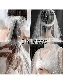 1 Telo da tavolo, copritavolo in tulle per matrimonio, decorazione ad arco per matrimonio, decorazione per doccia nuziale, festa, fascia per sedia, sfondo per evento, decorazione natalizia, decorazione matrimoniale, in tessuto di rete di nylon, festa di San Valentino, riunione di famiglia, decorazione per compleanno, addio al celibato - Bianco - Visualizzare 9