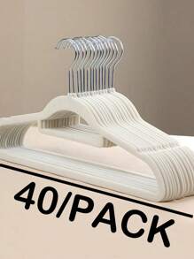 Cabide de roupas flocado estilo adulto, 10/20/40 peças, sem rastros e antiderrapante, cabideiro para calças grossas de uso doméstico, organização de espaço no guarda-roupa, suporte para roupas