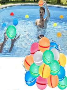 3/6/12/24 piezas Globos de agua reutilizables y autosellables, juguetes de bombas de agua de llenado rápido, bolas de salpicadura de agua de silicona, juguetes novedosos para natación en verano, playa, al aire libre, juegos para niños