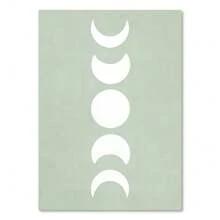 1pc Abstract Bohemian Moon Wall Art Sage Green Botanical Canvas Painting Scandinavian Posters Living Room Decorations Gifts Optional Frame