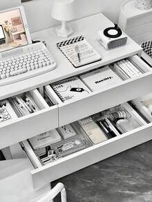 3/4/6 Pieces Of Transparent Cosmetics Storage Set, Freely Combinable Drawer Organizer, Partitioned Dressing Table Desktop Skincare Classification Box, Suitable For Organizing And Storing Cosmetics, Bathroom, Office, Kitchen, And Bedroom