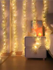 2米人造樱花灯串，LED藤蔓灯，花园、客厅、室内、桌面家居装饰