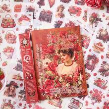 24Sheets/Book Sticker Books, Years Of Lingering Series, Retro And Exquisite European-Style Girl And Flower-Themed Stickers, Scrapbook Supplies, Notebook Accessories, Decorative Notebooks, Photo Frames, Phone Cases, Water Cups, Garbage Magazines, Stationery Boxes, DIY Personalized Stickers,School Supplies,Back To School