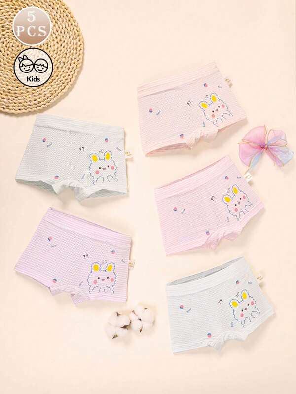5pcs Kids Casual & Comfortable Minimal Bamboo Fiber Breathable Underwear