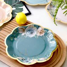 6 Design Vintage Floral Paper Plates -7 Inch Flower Party Plates Floral Disposable Plates For Afternoon Tea/ Tea Party BabyShower Brial Shower Birthday Wedding And Anniversary - Multicolor - View 3