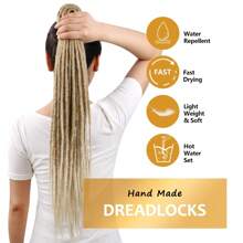 20 mechones de 24 pulgadas de extensiones de cabello trenzado sintético de doble punta | Trenzas rectas suaves y delicadas de 0.6 cm | Fibra resistente a altas temperaturas, pelucas de crochet reggae hechas a mano para mujeres | Estilo hip-hop