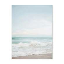 1pc Gift Blue Ocean Waves Beach Canvas Painting Nordic Natural Scenery Print Posters For Modern Living Room Bedroom Wall Arts Home Decor Optional Frame ,Wall Art With Frame - Multicolor - View 24