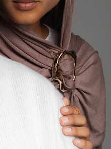 1pc Metal Scarf Loop Fastener, Hijab Buckle - Gold - View 3