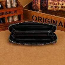 Vintage Deer Head Embossed Genuine Leather Zipper Wallet Large Capacity Clutch Purse With Multiple Card Slots For Women Mini Wallet Purse Wallet Long Wallet Keychain Wallet Wristlet Wallet