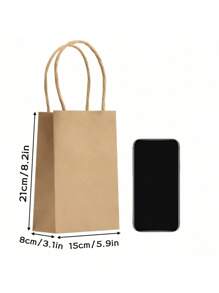 10pcs Brown Kraft Paper Bags With Handles-100% Takeaway Bags For Businesses, Retail, Grocery, BoutiqueSupplies, Parcel, Packaging, And Home Kitchen Ltems - Durable