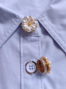 2 piezas Cubierta de botón para camisa, Gemelos con diseño de flor, Broche de botón de manga para vestido, Decoración de botón para esmoquin, Accesorios de ropa, Regalo