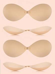 2 Pairs Of Adhesive Reusable Strapless Front Closure Bras, Invisible Nipple Cover Boob Pads, Women Underwear And Lingerie Accessories For Dresses And Gowns In Summer