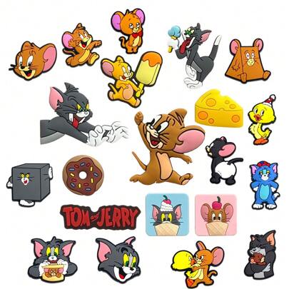 Warner Bros 9/12/21 piezas Juego de encantadores de zapatos con diseño de Tom y Jerry, decoraciones de PVC para zapatos, accesorios de zapatos, idea de regalo para cumpleaños, Navidad, San Valentín, Halloween y fiestas