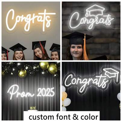 Congrats Neon Sign,Congrats Name Sign,Custom Congrats Neon Sign,Graduation Party Decorations Neon Sign,Party Wall Decor,Graduation Gift